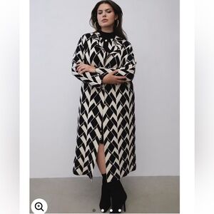 Eloquii Geo Print Heavy Knit Duster